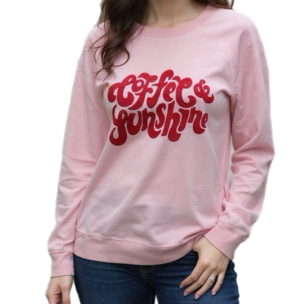 Wildfox Coffee & Sunshine Pink Soft Cozy Jumper - Women's XXL
